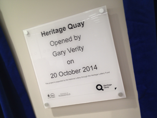Heritage Quay plaque Heritage Quay plaque